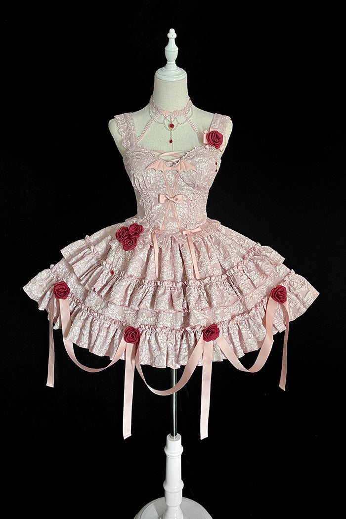 Alice Girl~Gothic Lolita SK Set~Blood Rose Skirt and Corset   