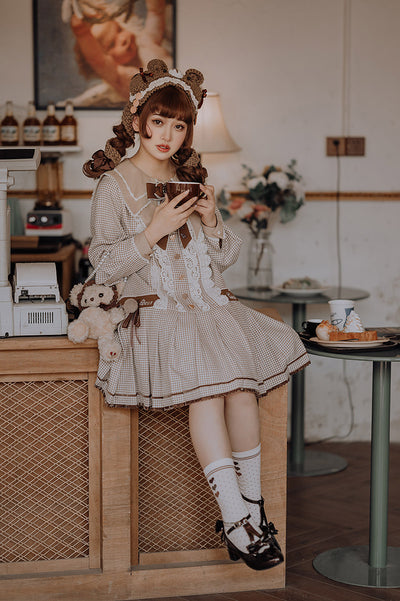 ZeeYe~Houndstooth Low Waistline Lolita Dress   
