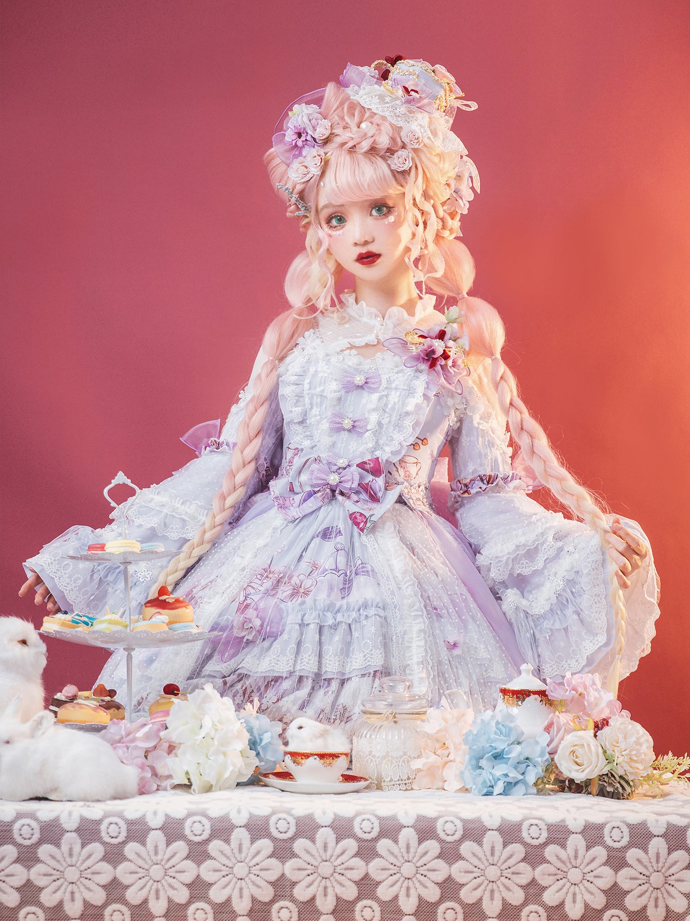 Youpairui~Sylph~Classic Lolita Tea Party Jumper Dress Free size white inner cloth 