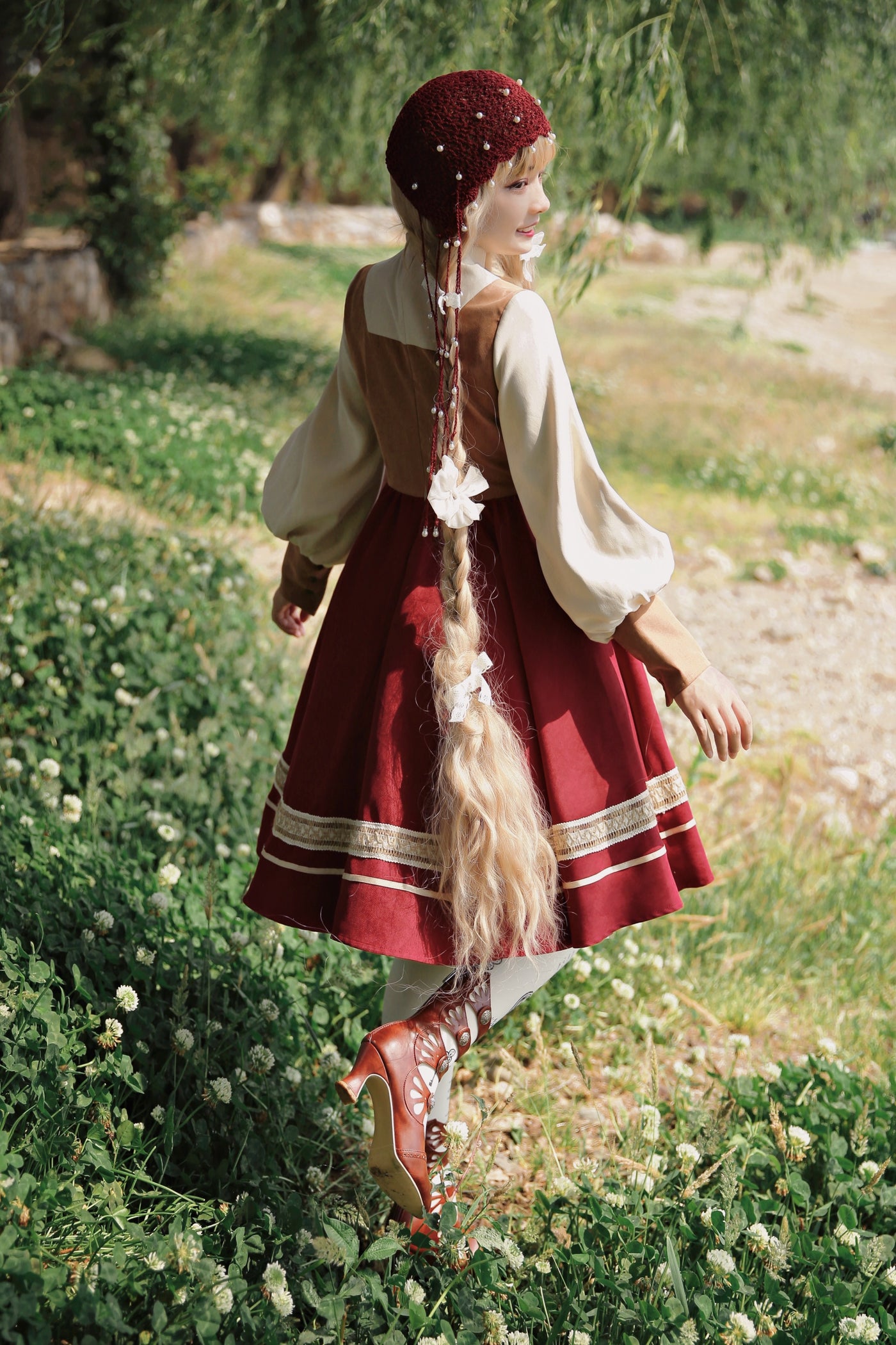 YuanSu~Shepherd Girl~Classic Lolita Retro OP Dress   