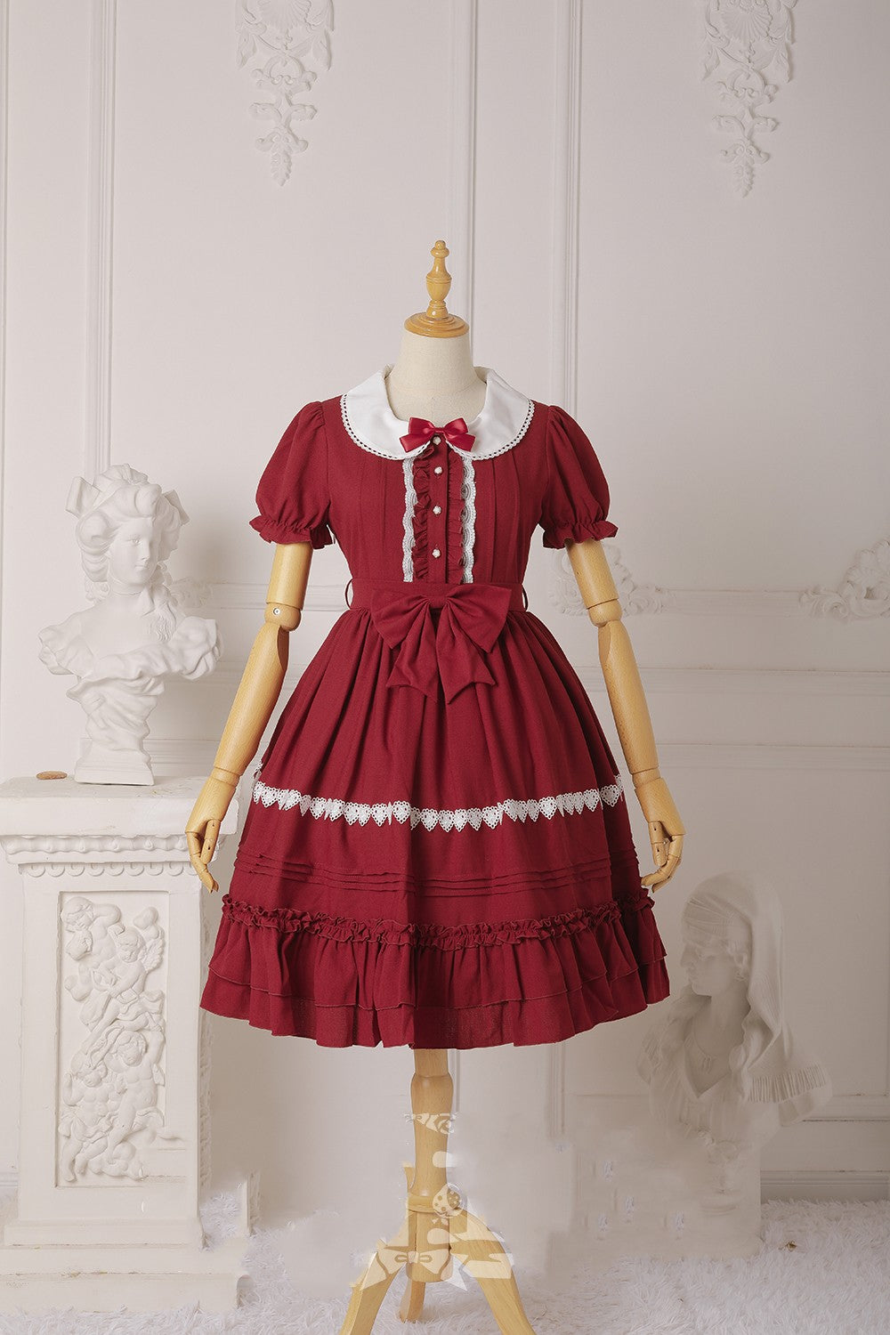 Strawberry Witch~Ice Cream Puffs~ Sweet Lolita OP XS wine red 