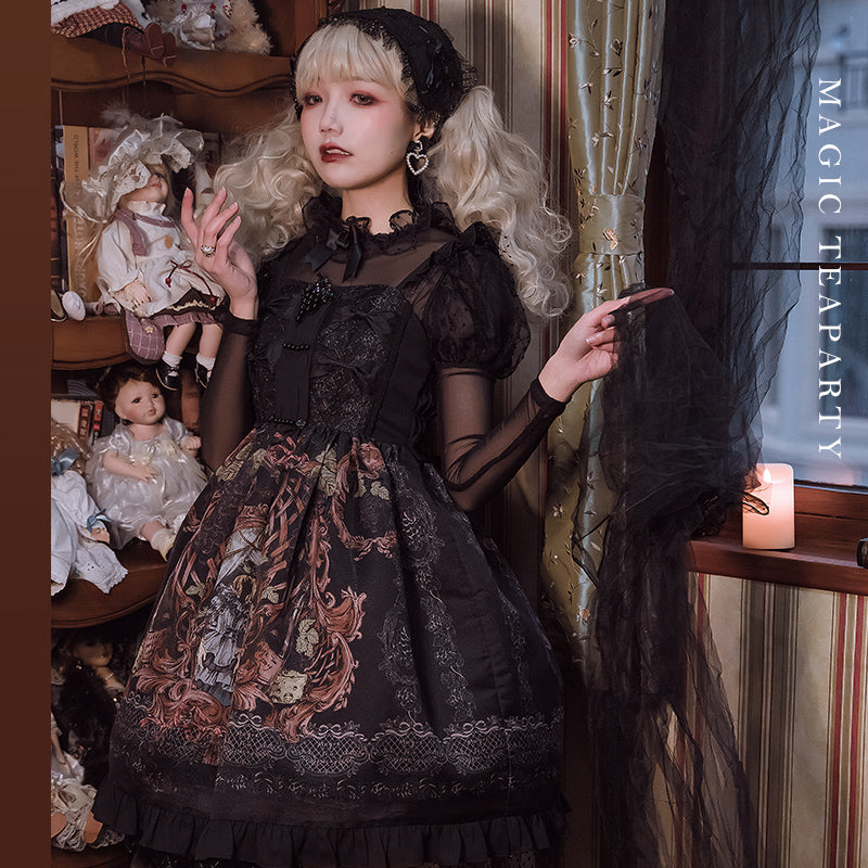 Magic Tea Party~Wine Party~Casaul Lolita Printed Wine Party JSK   