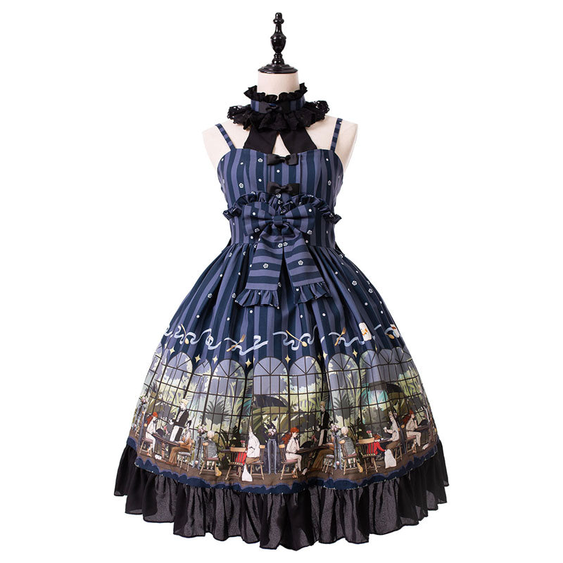 Magic Tea Party~Garden Restaurant~ Lolita JSK Dress M dark blue 