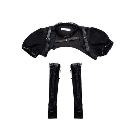 With Puji - Trapped Song - Punk Lolita JSK Dress Set S waistcoat+sleeves