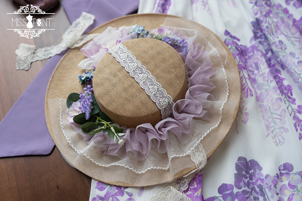 Miss Point~Midsummer Garden~Flower Lolita Hat purple  