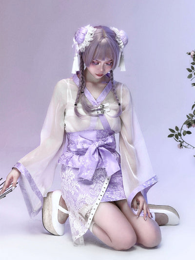 Blood Supply~Chinese Qi Lolita Kimono Four-piece Set   