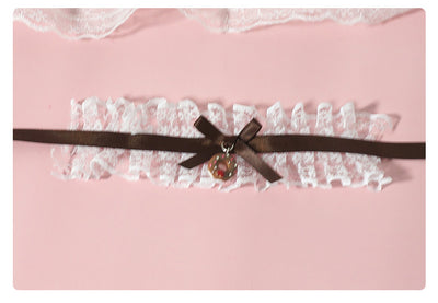 MaoJiang Handmade~Retro Lolita Bow Bracelet dark brown  