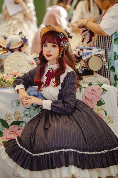 Miss point~Rose Silhouette~Vintage Classic Lolita OP XS mocha 