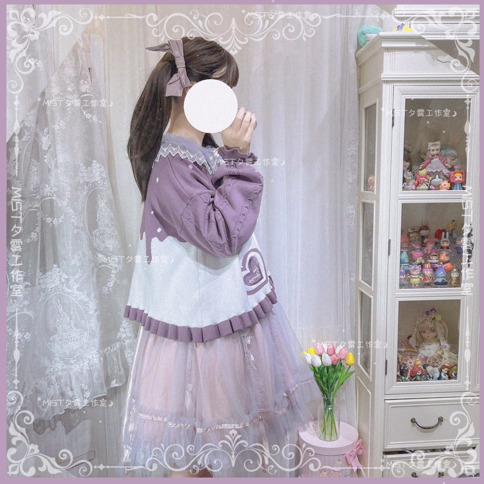 MIST~Beating Heart~Sweet Lolita Thick Sweater Coat Puff Sleeve 9908:115010