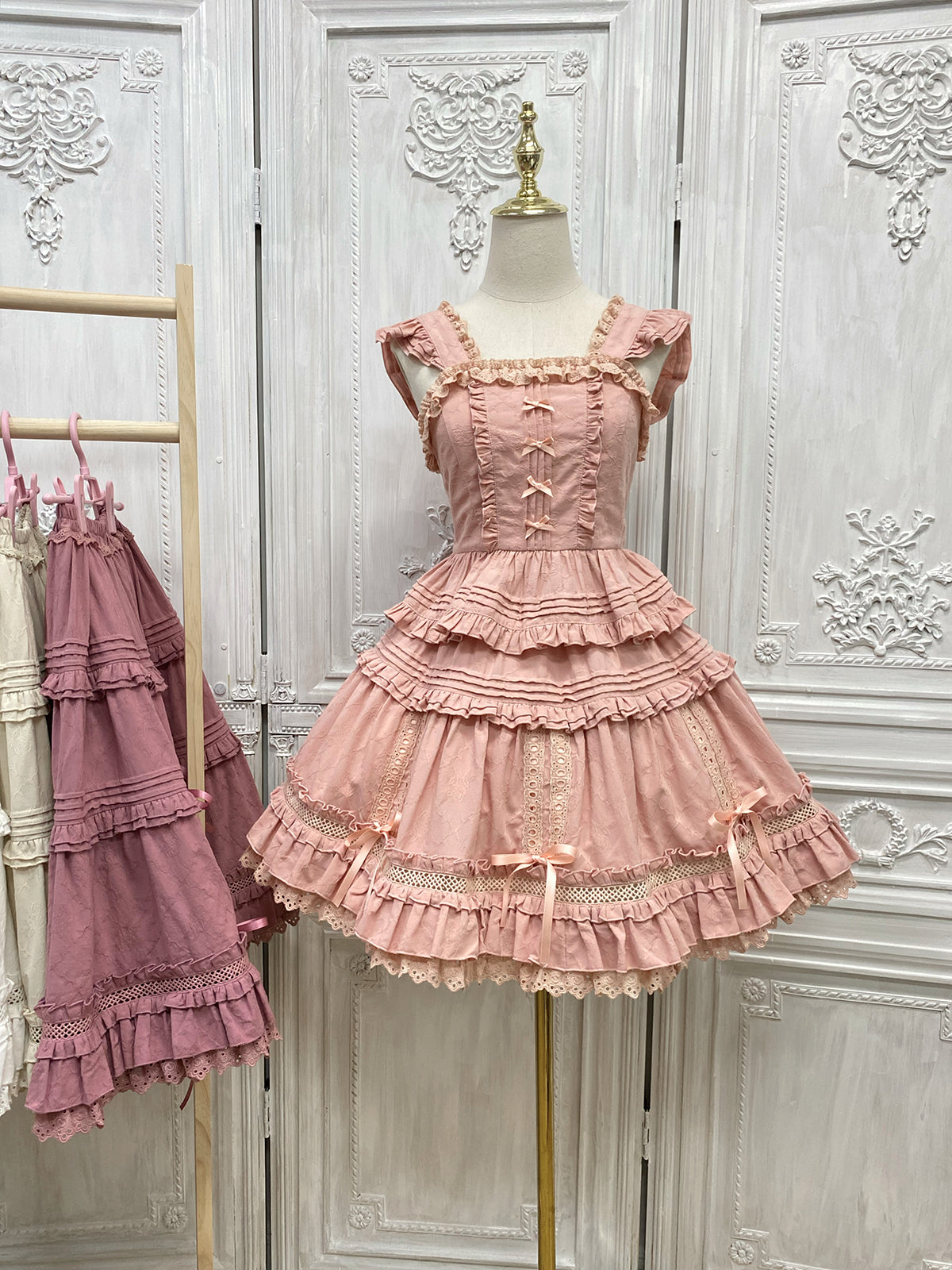 Little Dipper~Gone with the Wind~Tiered Ruffle Sweet Lolita SK Multicolors S peachy (short version) 
