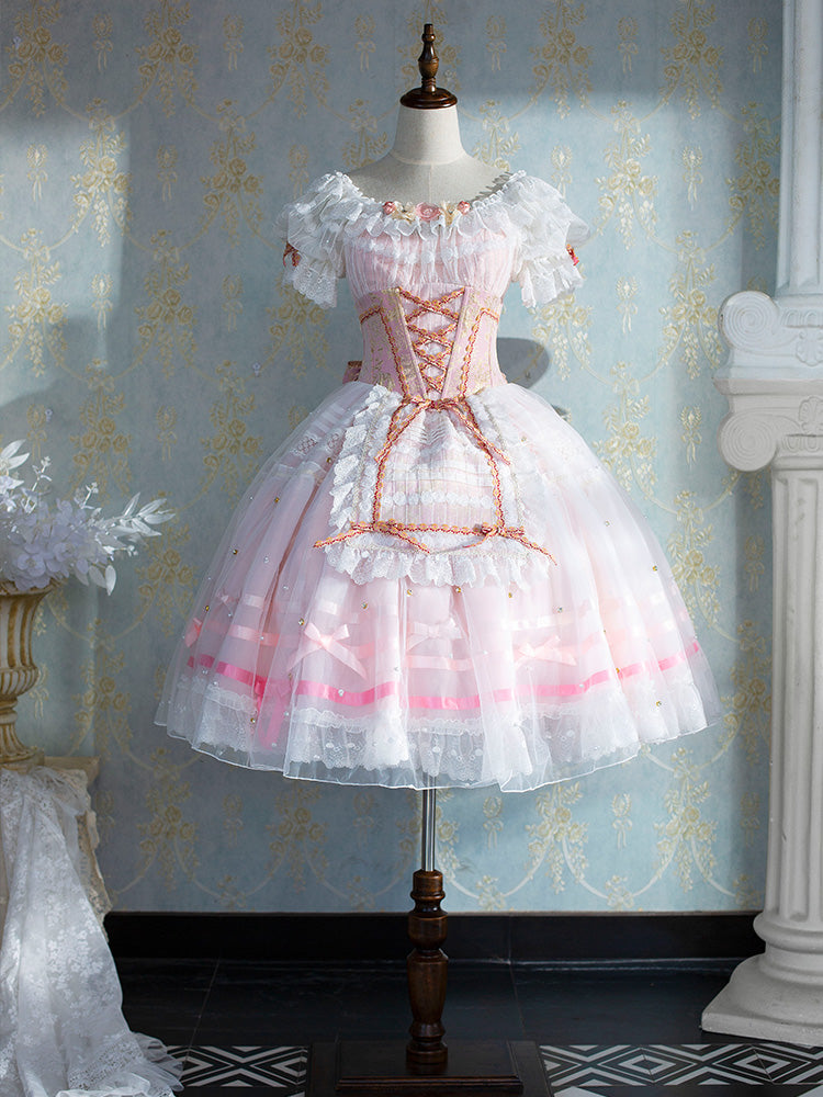 (Buyforme)Classical Puppets~Giselle~Wedding Lolita Dress OP S pink 