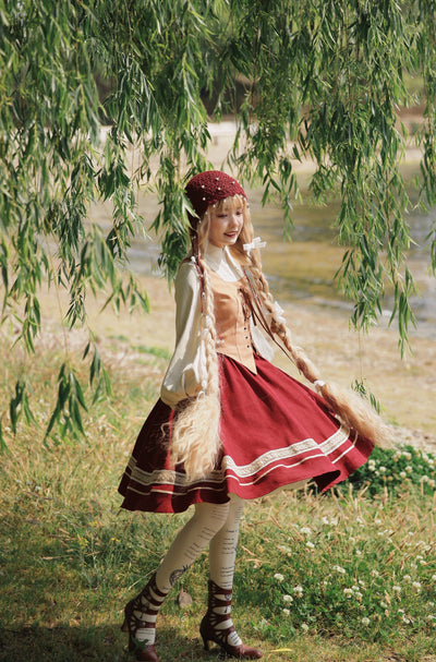 YuanSu~Shepherd Girl~Classic Lolita Retro OP Dress   