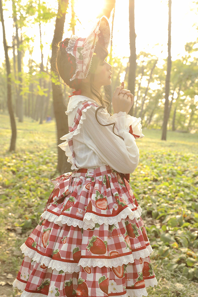 Alice Girl~Sweet Plaid Lolita Salopette Dress   