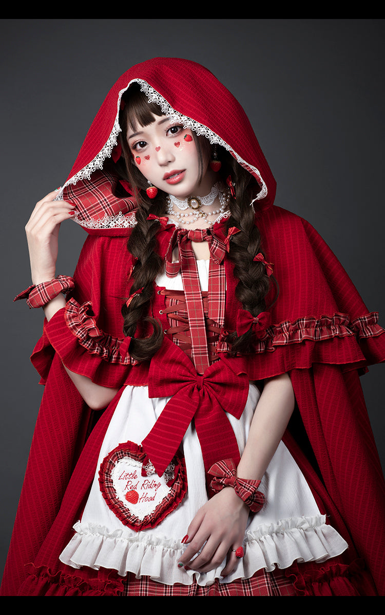 Youpairui~Little Red Riding Hood~Length Two-wear Hooded Lolita Cape   