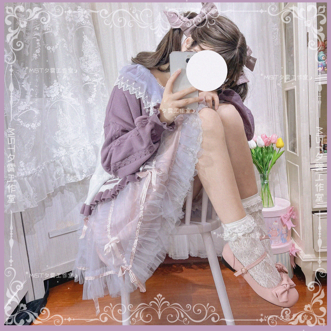 MIST~Beating Heart~Sweet Lolita Thick Sweater Coat Puff Sleeve   