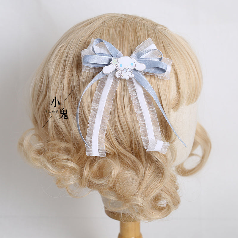 Xiaogui~Kawaii Lolita Cinnamoroll Headdress KC No.6 ribbon fish mouth clip  