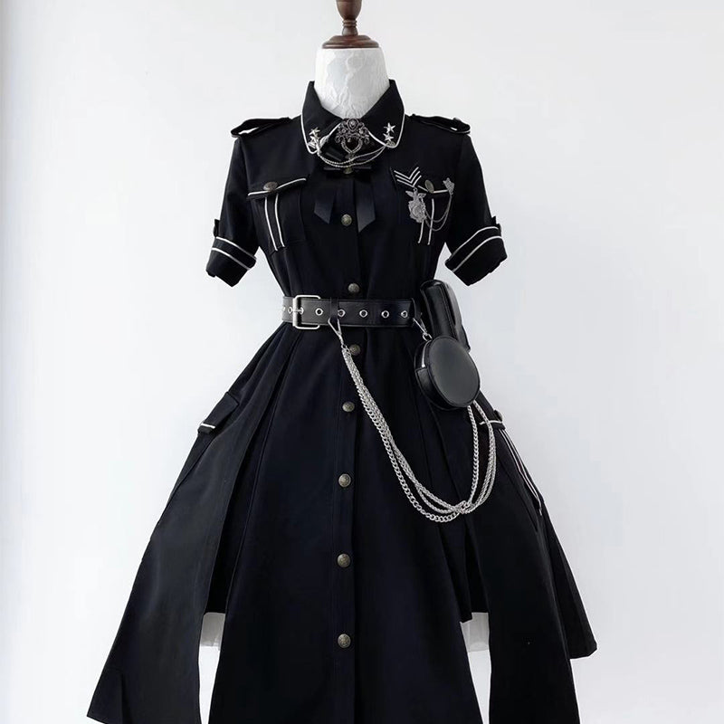 Your Highness - Evil Python 2.0 - Military Lolita Gothic OP Dress XS black