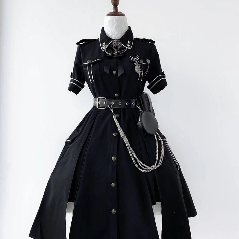 Your Highness~Evil Python 2.0~Military Lolita Gothic OP Dress XS black 