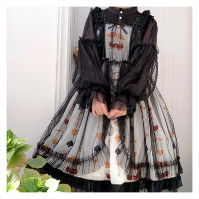 Sakurada Fawn~Alice's Cherry Liqueur Lolita Ciffon Blouse   