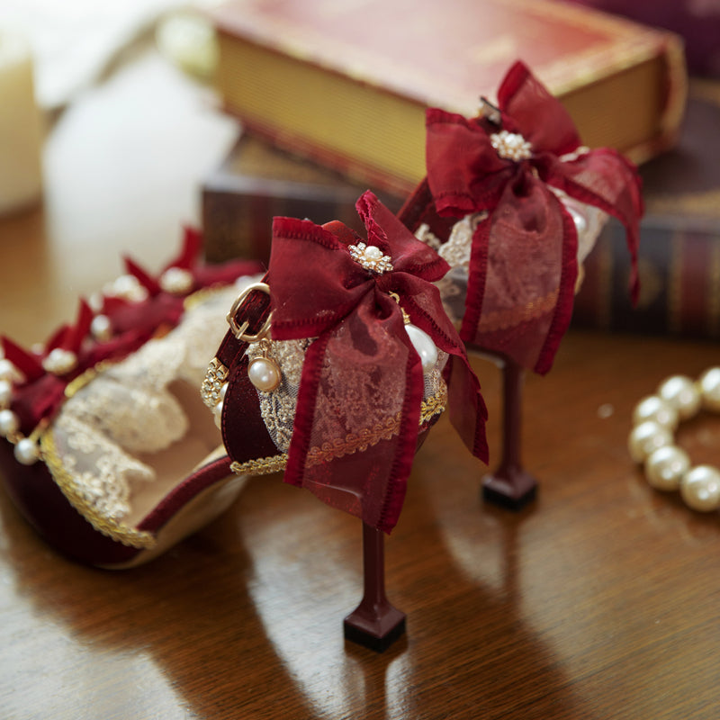 One Night~Pointy Toe Wedding Bride Lolita Heels   