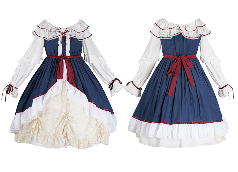 With Puji～Snow White - Lolita Flounce Hemline OP Dress