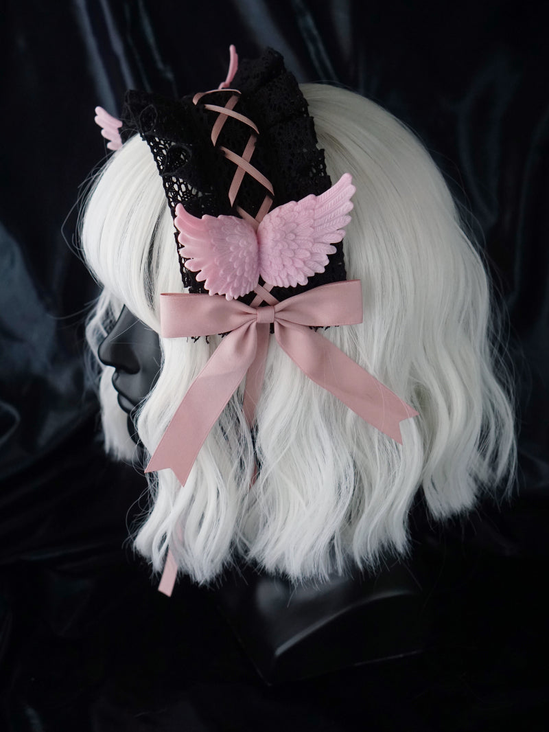 Strange Sugar - Black Wings Halloween Goth Lolita Hairband 2890:31417