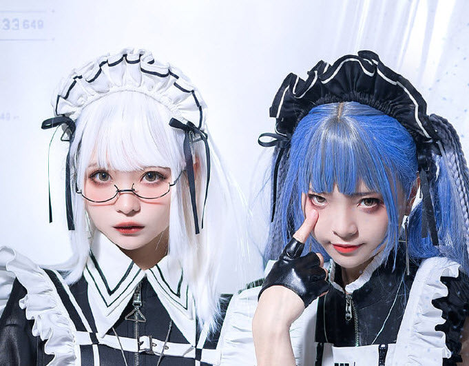 (Buy for me) LilithHouse~CyberMaid~Black and White Lolita Headband   