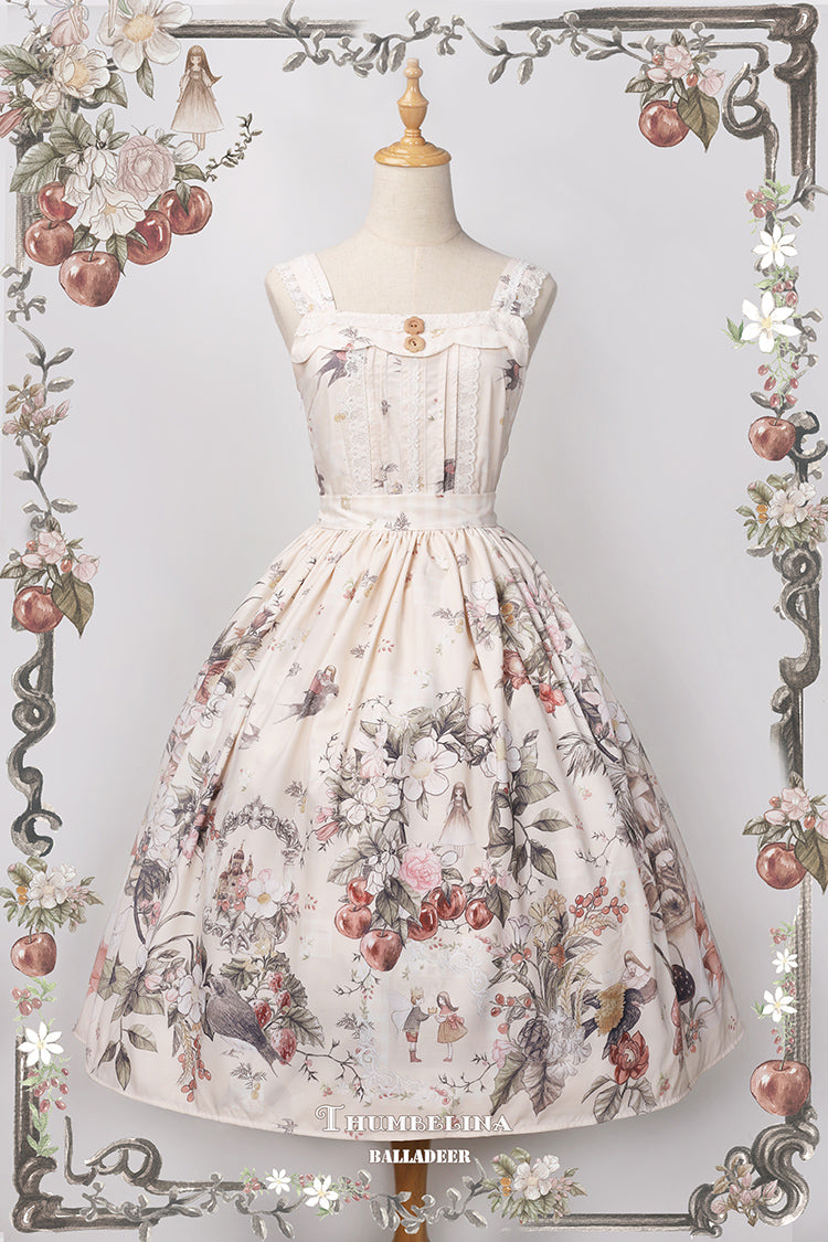Balladeer~Petal Collar Country Style Lolita JSK Dress S ivory without silk ribbon on hem 