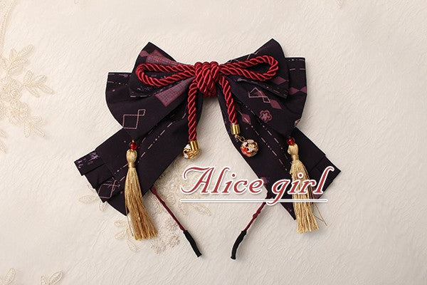 Alice Girl-Return of Crane Wa Lolita Bow Tassels KC   