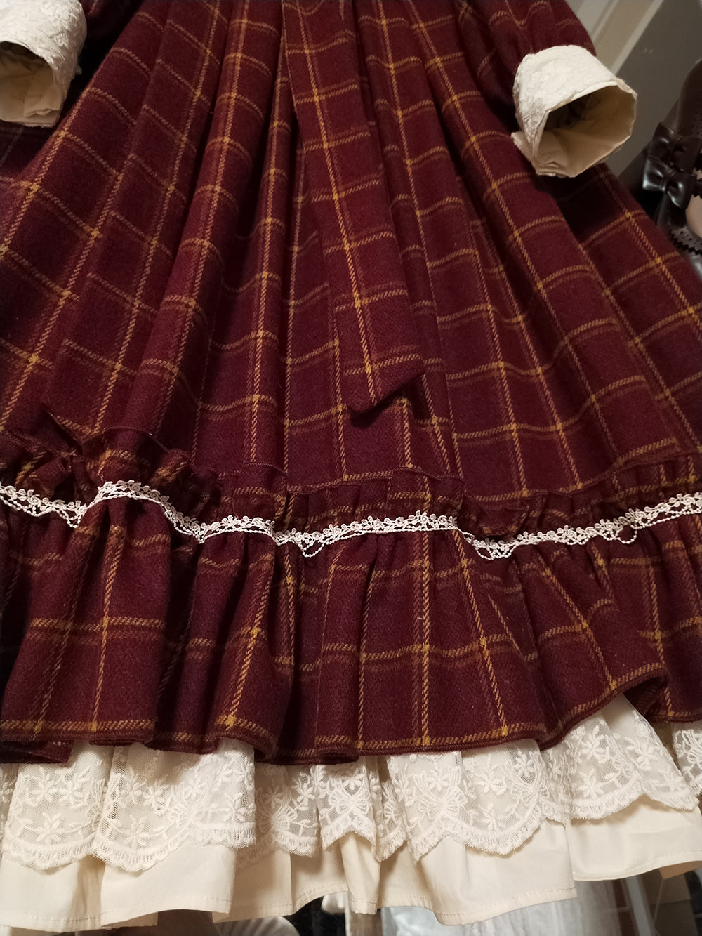 Miss Point~Rose Silhouette 3.0~Plaid Vintage Classic Lolita OP 3700:22261