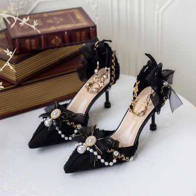 Hexagram～Miss Furla～French Lolita Elegant High Heels 33 black stiletto (7cm) 