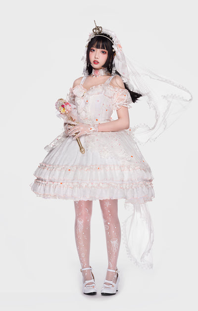 Youpairui~Bucharest~Calssic Lolita Jumper Dress Set S white full set 