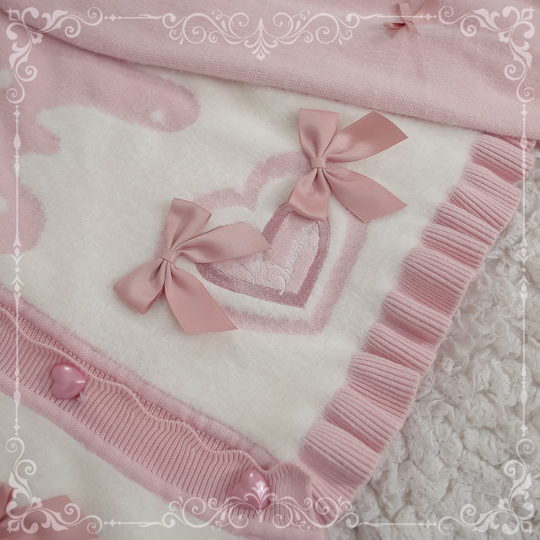 MIST~Beating Heart~Sweet Lolita Thick Sweater Coat Puff Sleeve   