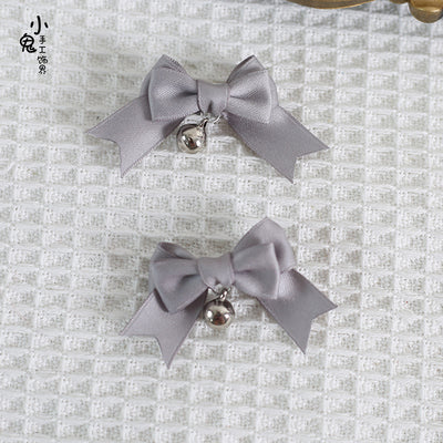 Xiaogui~Sweet Japan Fashion Lolita Bell Bow Clip gray  