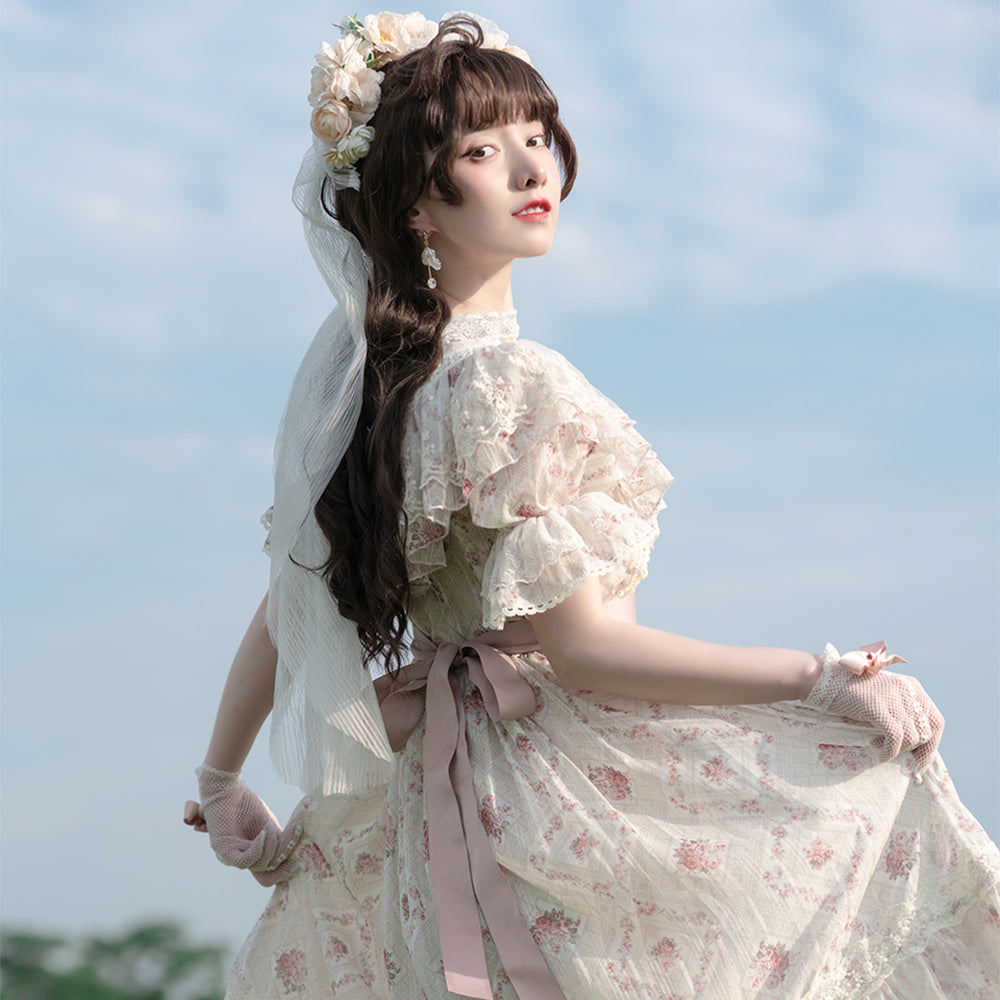 Miss Point~Woody Rose~Classic Elegant Floral Lolita OP Dress   