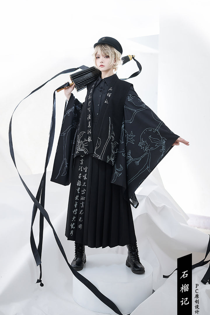 (Buyforme) Princess Chronicles~Pomegranate Note~Black Ouji Pleated Skirt   