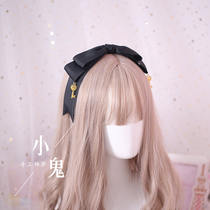 Xiaogui~Gothic Accessories Lolita Bow KC Hairclip No.3 big bow key pendant KC  