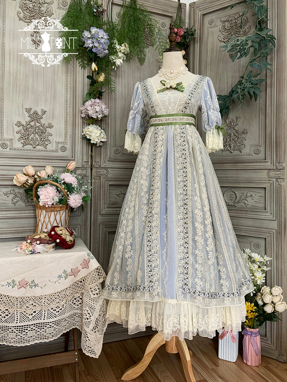 Miss Point~The Sally Gardens~Elegant Lolita Empire-cut OP Dress (2XL L M S XL) 8506:91774