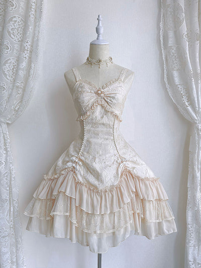 Alice Girl~Zhijian Flower~Qi Lolita Flounce JSK Bolero XS ivory (JSK) 