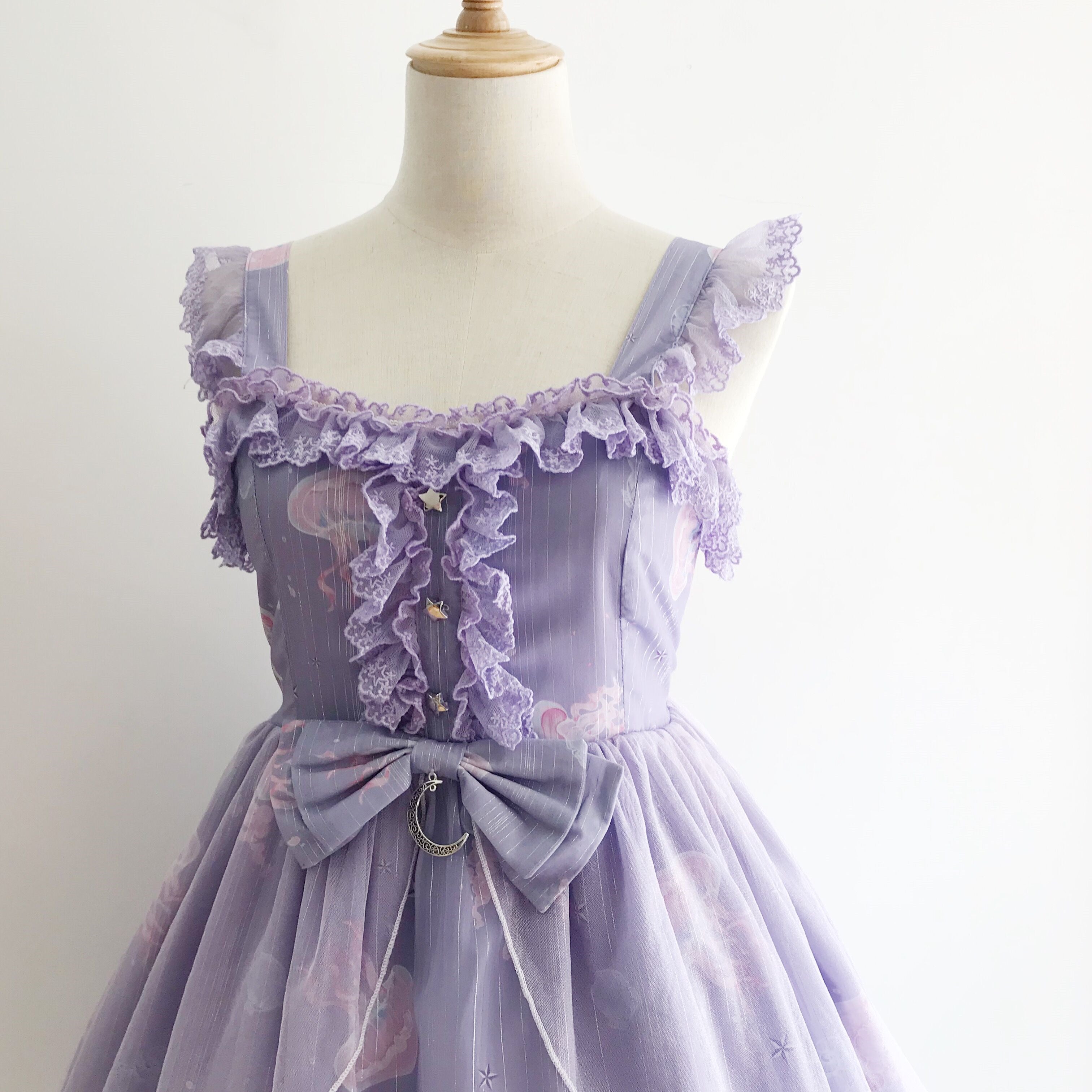 LilithEye - Jellyfish Meteor - Chiffon Fairy Jellyfish Printed Lolita JSK 8518:92184