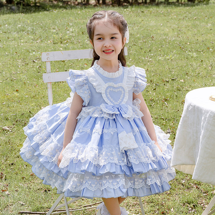 Blue Kid Lolita Summer Princess Dress   