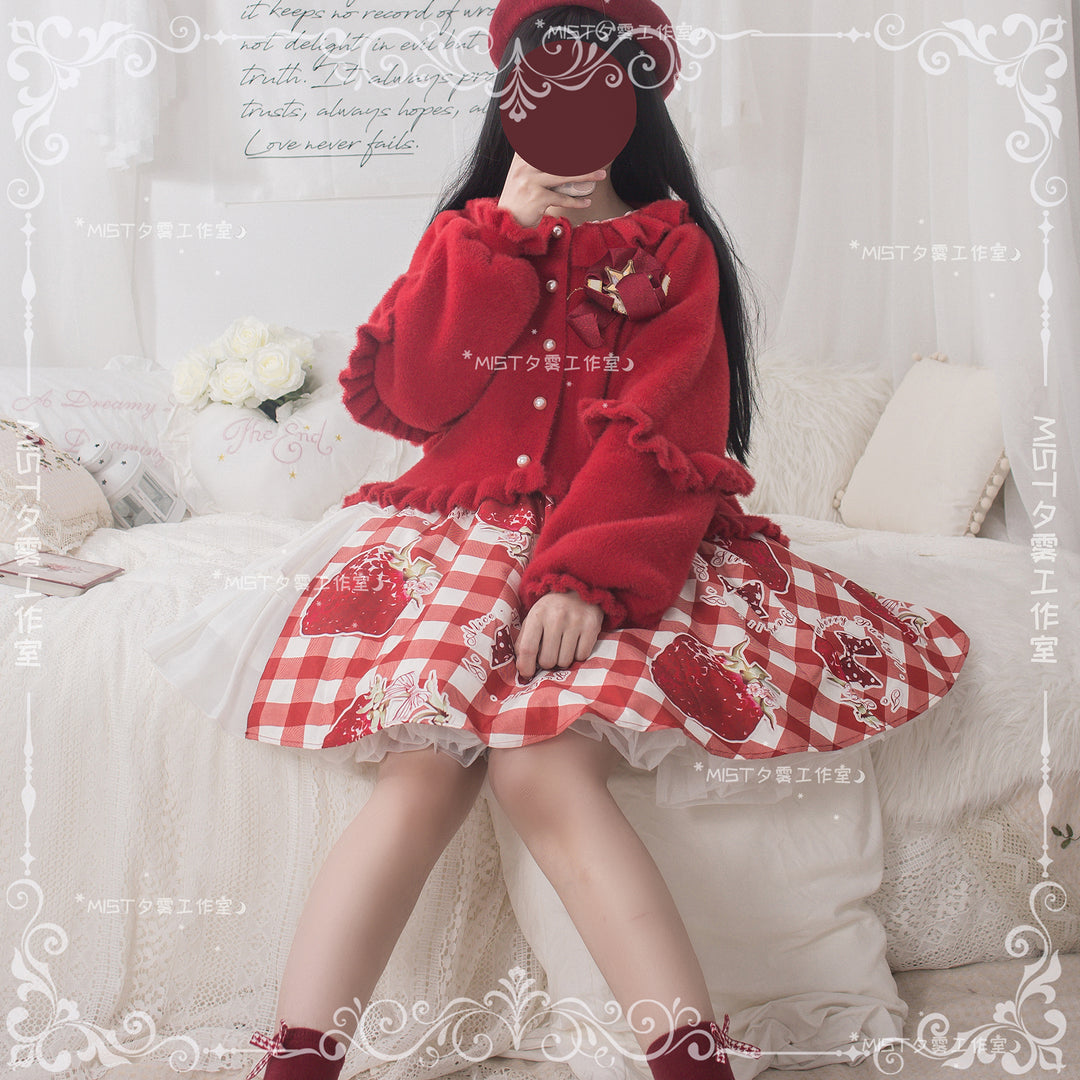 MIST~Small Ointment~Sweet Lolita Thick Sweater Coat Puff Sleeve   