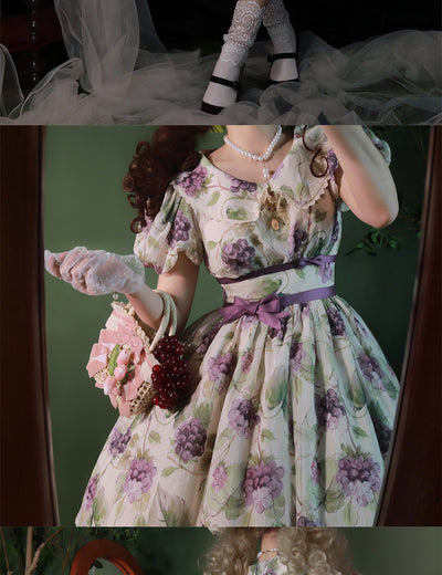 Forest wardrobe~Forest Small Grape~Retro Lolita Summer Dress   