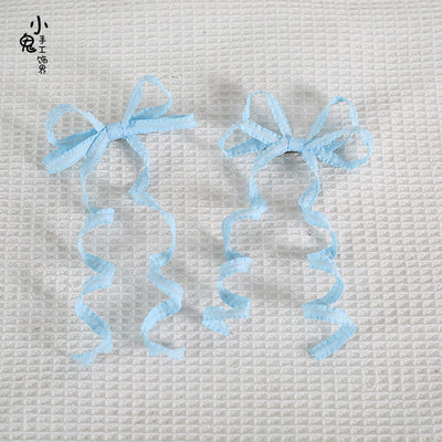Xiaogui~Sweet Lolita Spiral cos Headdress light blue (pair)  