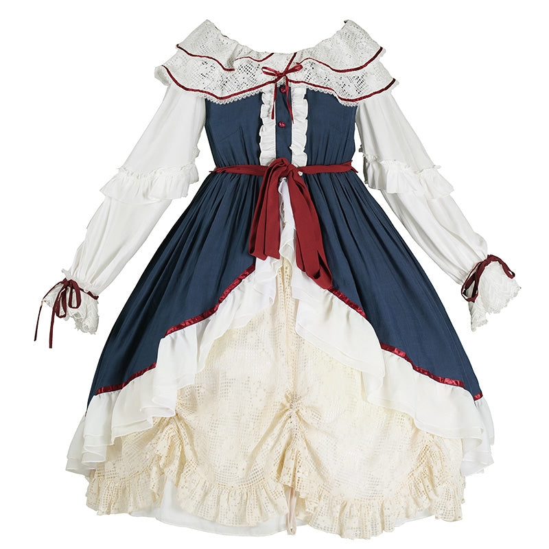 With Puji～Snow White - Lolita Flounce Hemline OP Dress