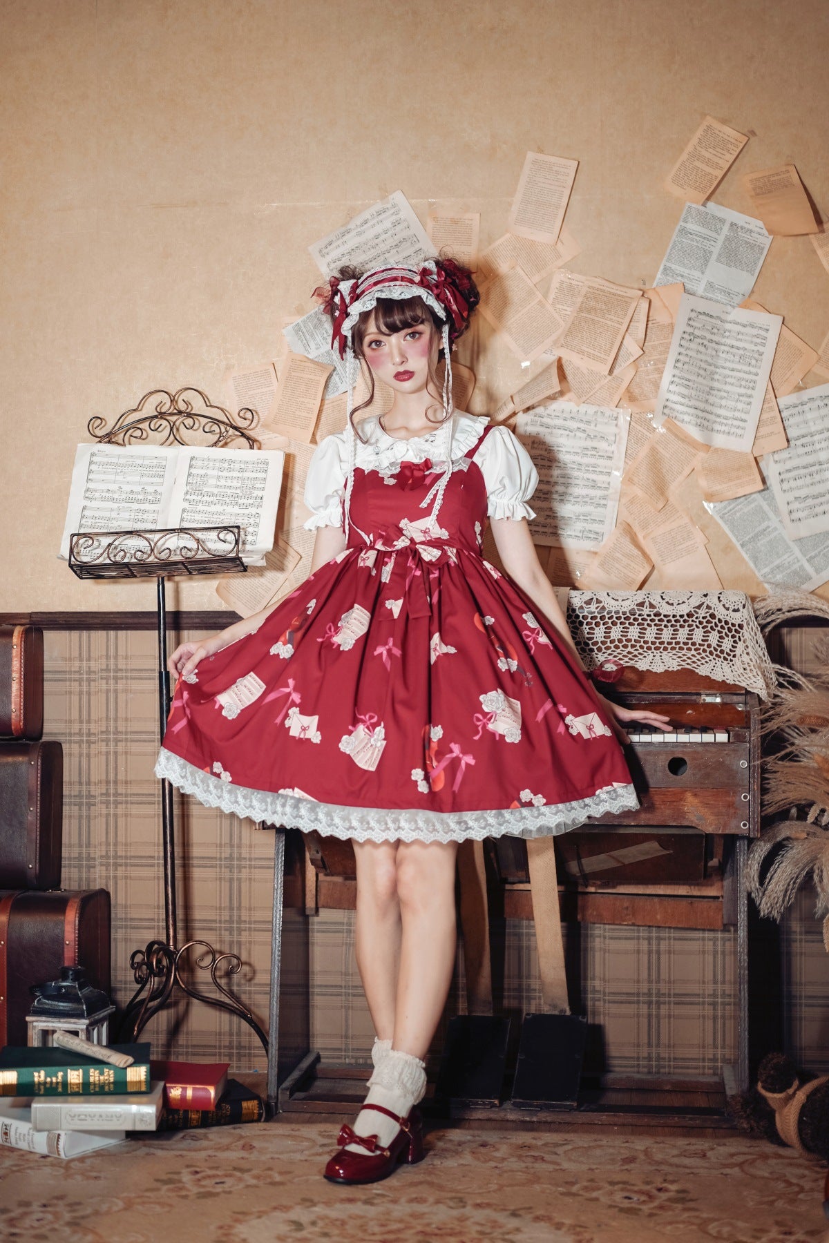 Your Princess~Cream Sweet Heart Kawaii Lolita Blouse   