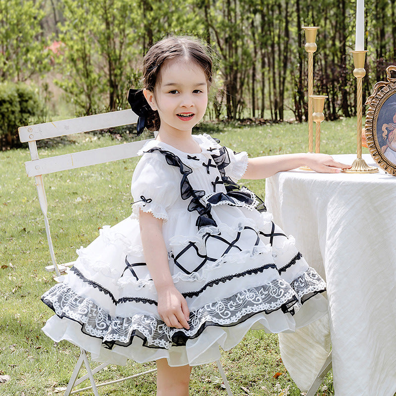 ZIIVAXXY Lolita~Summer Kid Lolita Short Sleeve Dress white 120cm 