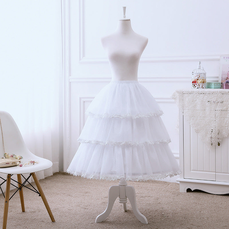 Your Princess~Lolita Fashion Cosplay Fishbone Adjustable Petticoat Free size magic white (adjustable length 50-70cm） 