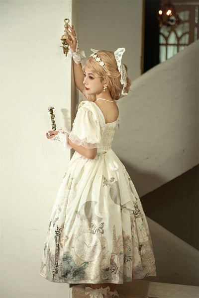Your Princess~Clock Butterfly Sweet Lolita OP Dress   