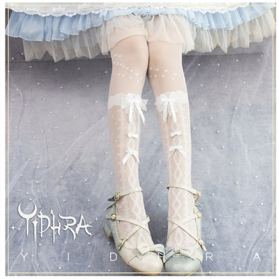Yidhra~Wedding Night Butterfly~Kawaii Lolita Summer Stockings free size wedding song-white-stockings 